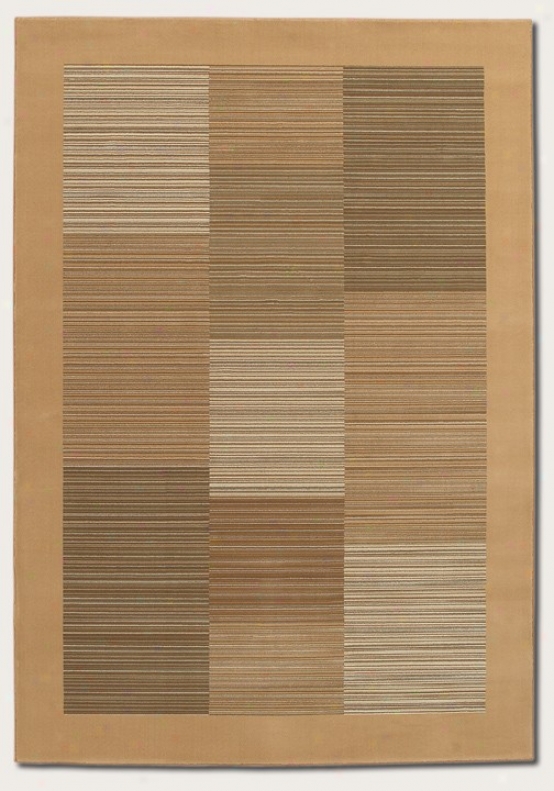 5'3&quor X 7'6&quot Area Rug Slim Stripe Pattern With Tan Border