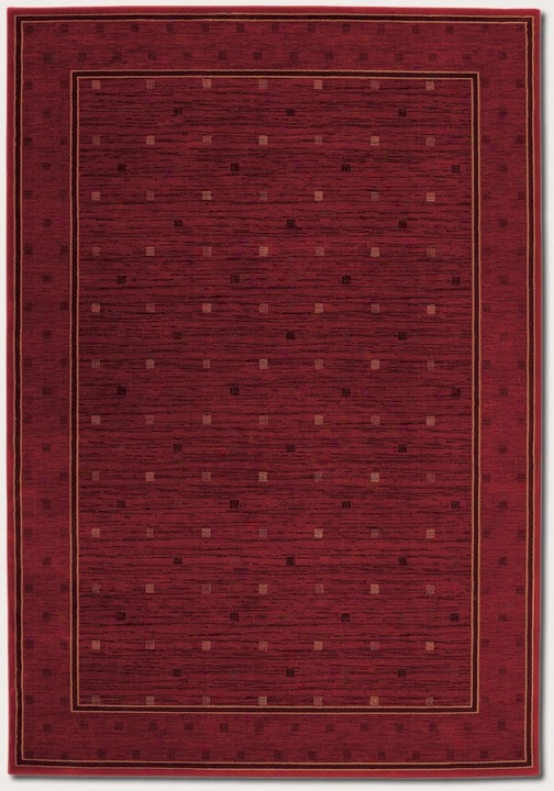5'3&quot X 7'6&quot Area Rug Square Dotted Pattern In Burgundy