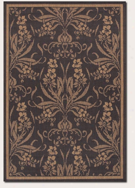 5'3&quot X 7'6&quot Area Rug Tapestry Design In Black And Cocoa