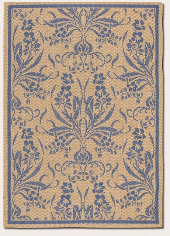 5'3&quot X 7'6&quot Area Rug Tapestry Specimen In Blue Ahd Natural