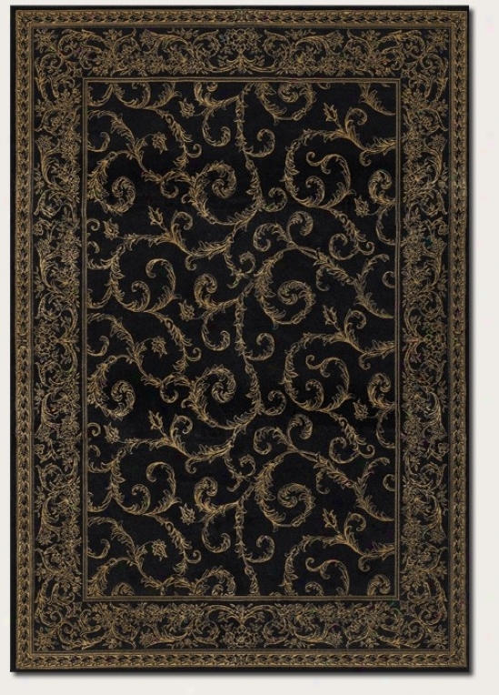 5'3&quot X 7'6&quot Area Rug Traditional Scroll Pattern In Black