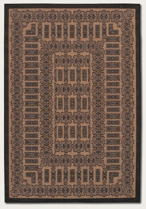 5'3" X 7'6" Area Rug Transitional Style In Cocoa And Black Color