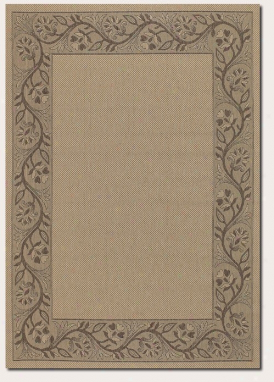 5'3" X 7'6" Area Rug With Floral Border In Choice part And Brown