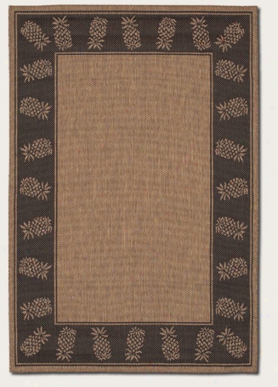 5'3&quot X 7'6&qot Area Rug With Pineapple Design Border In Coc0a