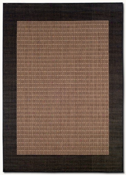 5'3&quot X 7'6&quot Checkered Field Cocoa Black Indoor/outdoor Area Rug