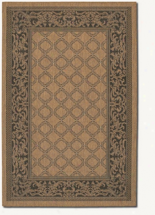 5'3&quot X 7'6&quot Garden Lattice Cocoa Black Indoir/outdoor Area Rug