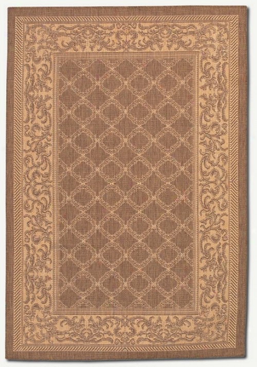 5'3&quot X 7'6&quot Garden Lattce Cocoa Natural Indoor/outdoor Area Rug