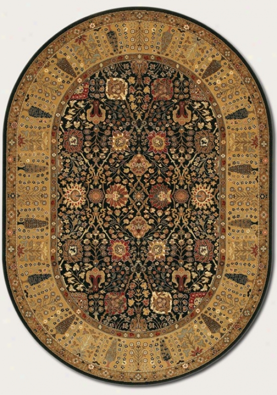 5'3&quot X 7'6&quot Oval Area Rug Classic Persian Pattern In Black