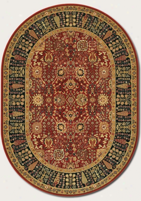 5'3&quot X 7'6&quot Oval Area Ruh Classic Persian Pattern In Persian Red