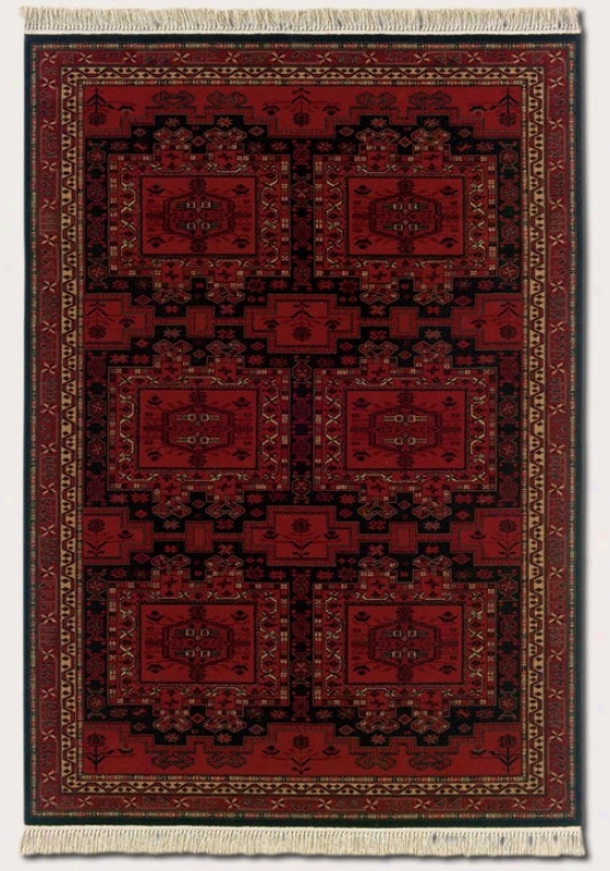 5'3&quot X 7'9&quot Area Rug Classic Persian Pattern In Brick Red