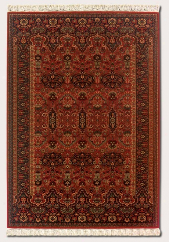 5'3&quot X 7'9&quot Area Rug Persian Pattern In Brick Red Color