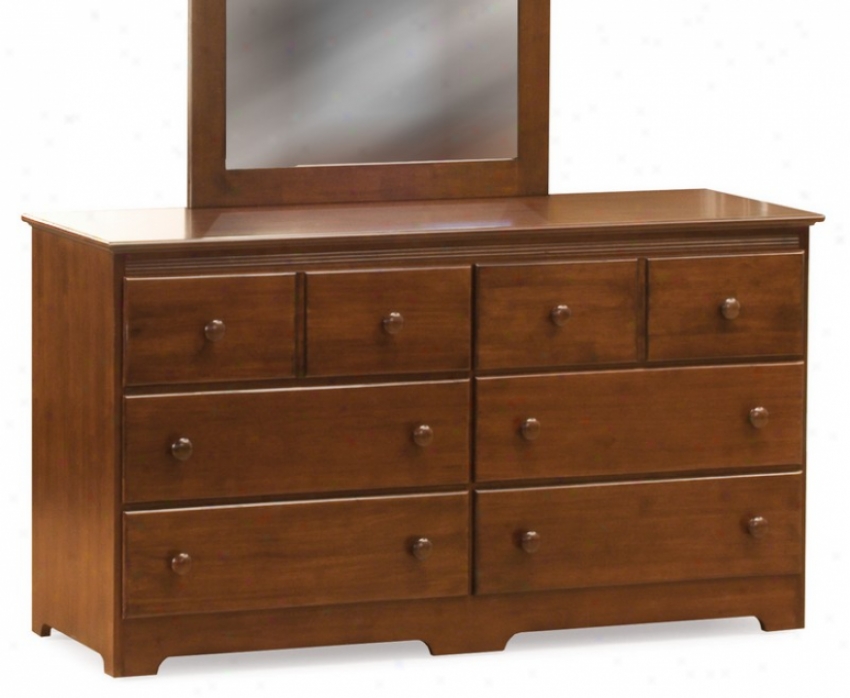 54&quotw Dresser Wirh Six Drawers Windsor Style Antique Walnut Finish