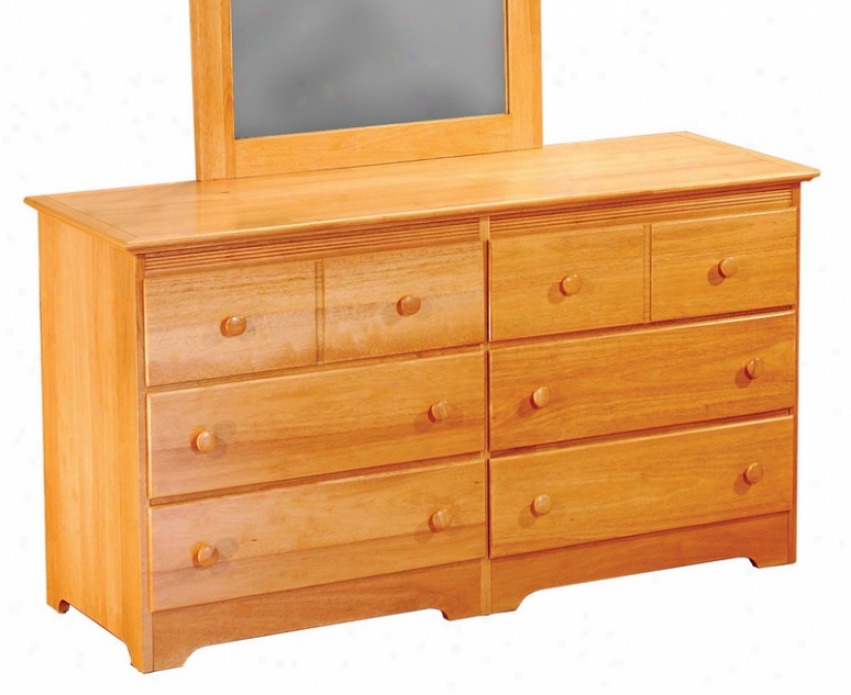 54&quotw Dresser With Six Drawers Windsor Style Natural Maple Finish