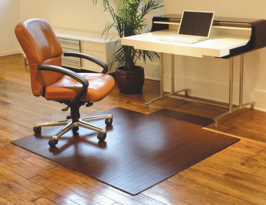 55" X 57" Cherry 1/4" Thick Bamboo & Hardwood Office Chakr Interweave