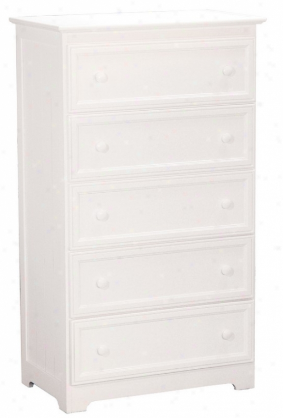 55&quoth Chest With Five Drawers White Finish