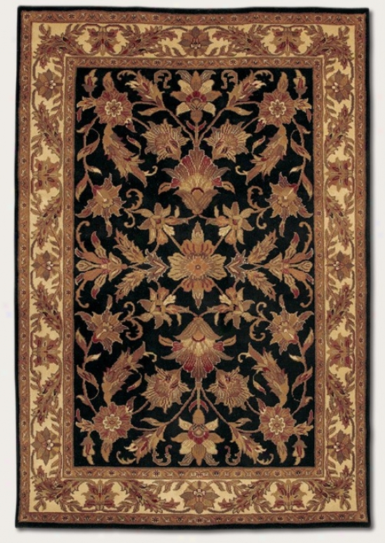 5'6&quot X 8' Area Rug Antique Persian Design In Black