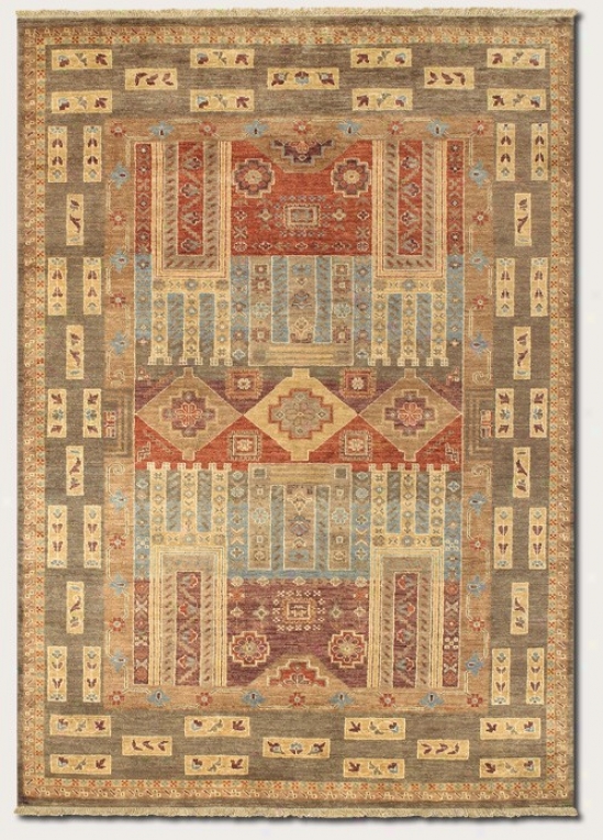 5'6&quot X 8' Area Rug Classic Persiaj Pattern In Olive Color