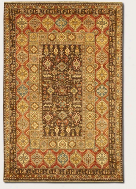 5'6&quot X 8' Area Rug Classic Persian Pattern In Brown