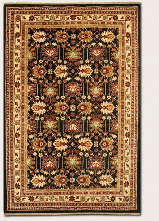 5'6&quot X 8' Area Rug Classic Persian Pattern In Black