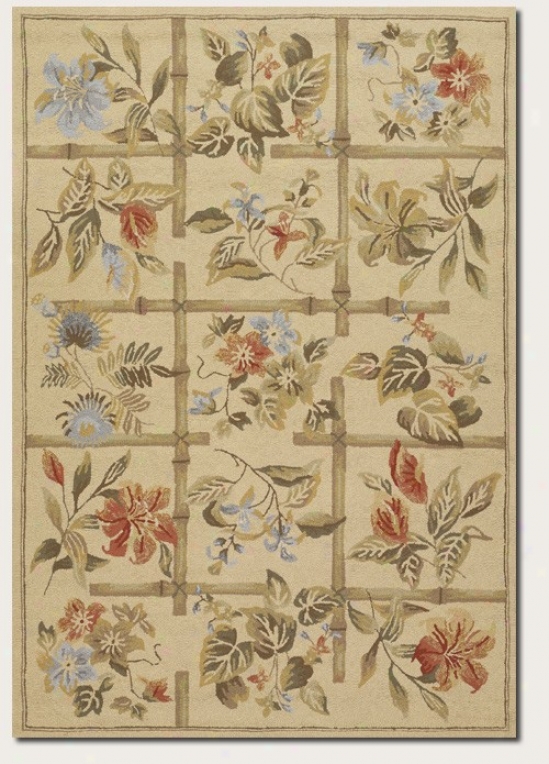 5'6&quot X 8' Area Rug Climber Floral Pattern In Sand Color