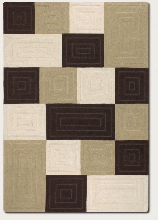 5'6&quot X 8' Area Rug Contempoary Style In Chocolate And Neutrals
