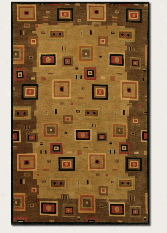 5'6&quot X 8' Area Rug Contemporary Title In Earthtones Color