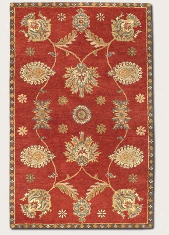 5'6&quot X 8' Area Rug Hand-crafted Large Persian Pattern In Red