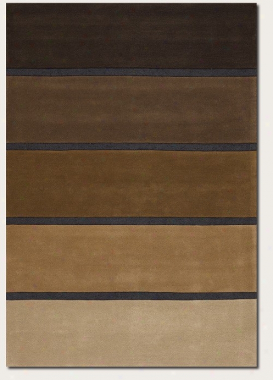 5'6&quot X 8' Area Rug Hand Crafted Stripe Design In Neutrals