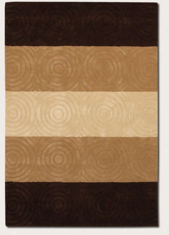 5'6&quot X 8' Area Rug Handmade Striped Dessign In Beige And Brown