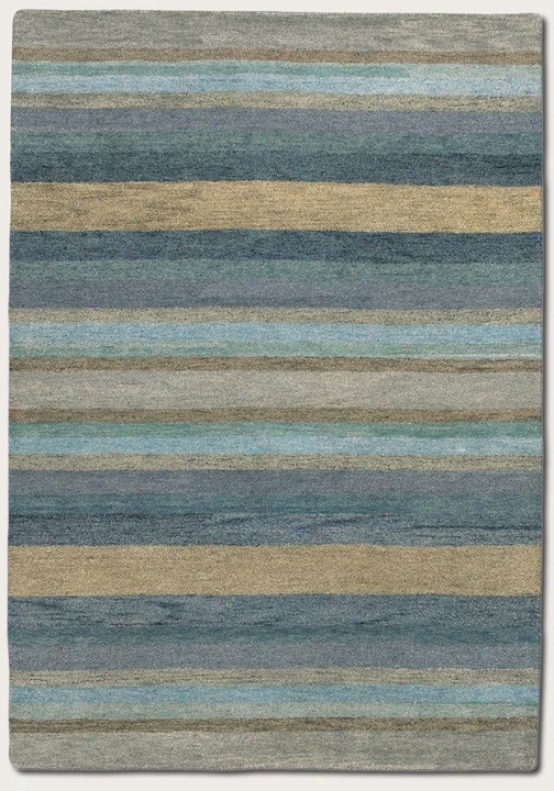 5'6&quot X 8' Area Rug Striped Pattern In Sky Blue Color