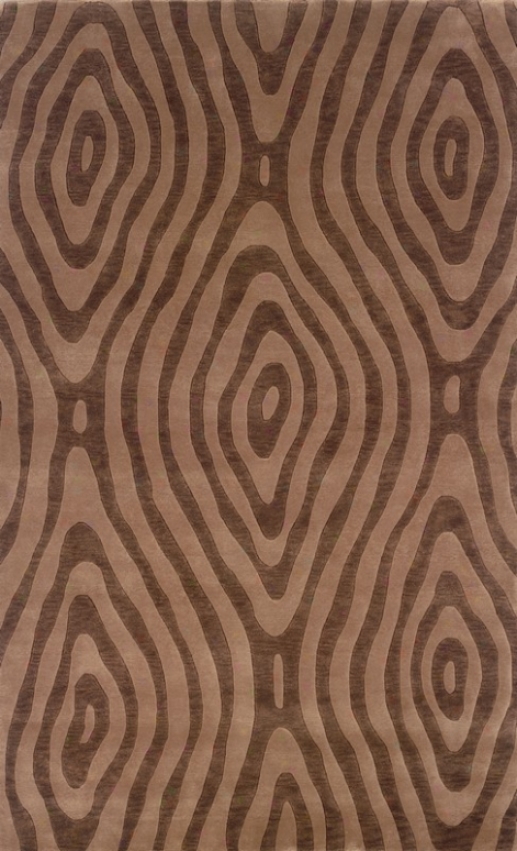 5'6&quot X 8' Area Rug Wood Grain Pattern In Beige And Chocolate