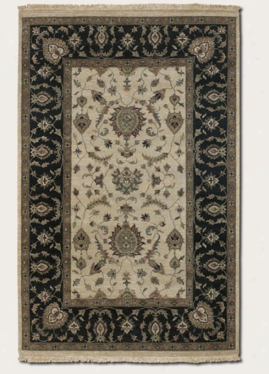 5'6&quot X 8'9&quot Area Rug First-rate work  Persian Pattern In Ivory And Black