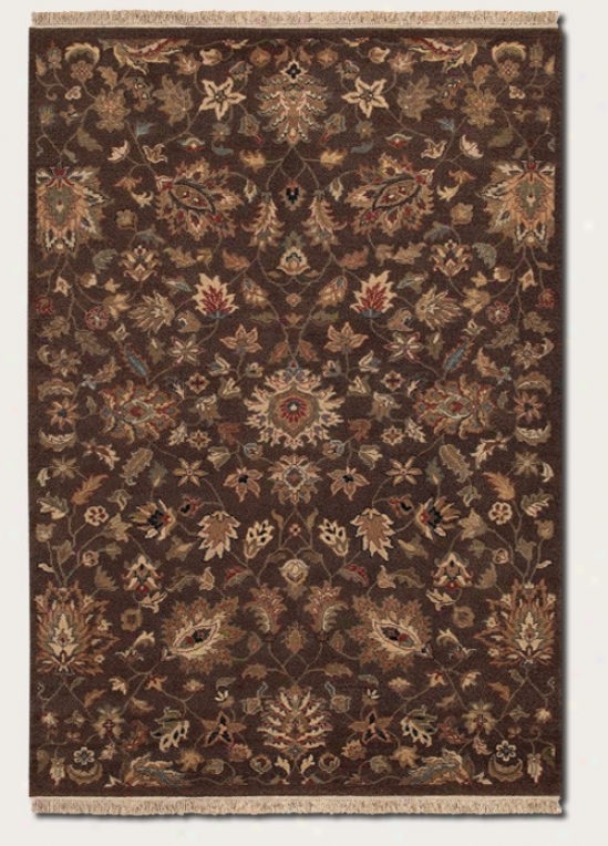 5'6&quot X 8'9&quot Area Rug Floral Pattern In Cocoa Color