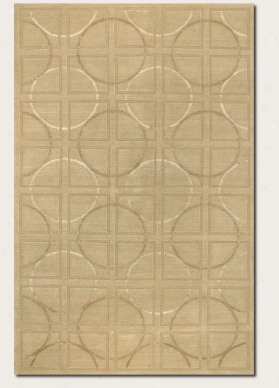 6' X 9' Area Rug Circle And Square Pattern In Beige And Ivory