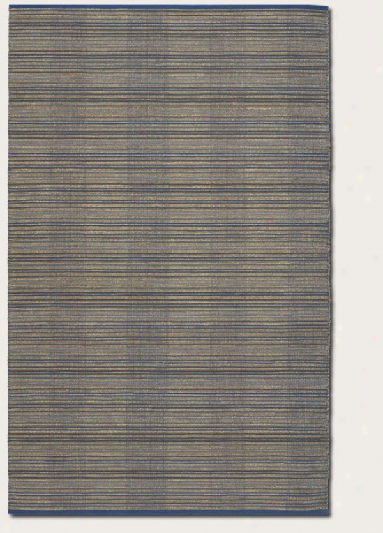 6' X 9' Area Rug Striped Pattern In Ocean Blue