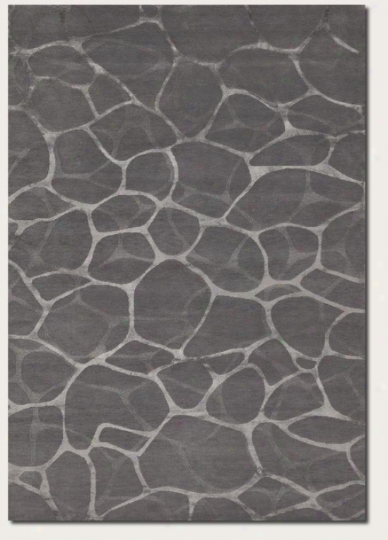 6' X 9' Area Rug Water Reflection Pattern In Grey Ajd Silver