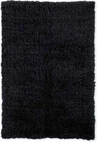 6' X 9' Flokati Area Rug - 100% Wool Black Color