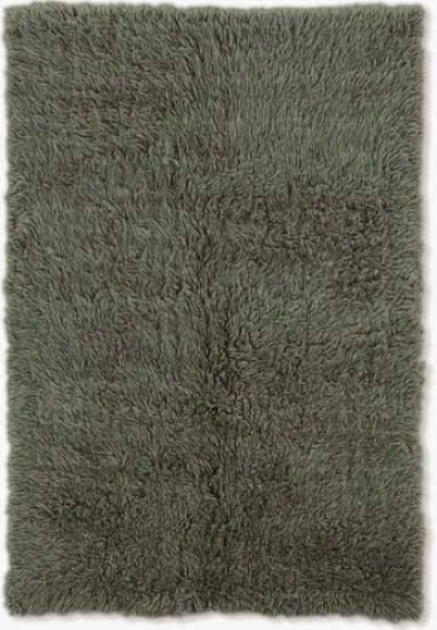 6' X 9' Flokati Area Rug - 100% Wool Olive Color