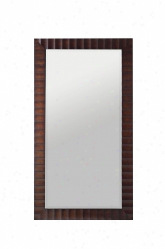 65&quoth Rectangular Wall Mirror Transitional Style In Washed Brown