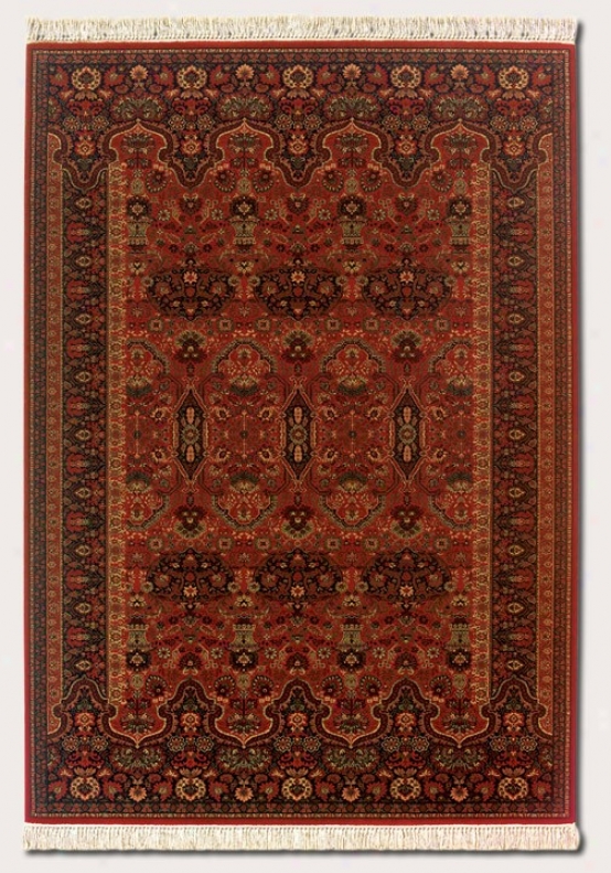 6'6&quot X 10'1&quot Area Rug Persian Pattern In Brick Red Color