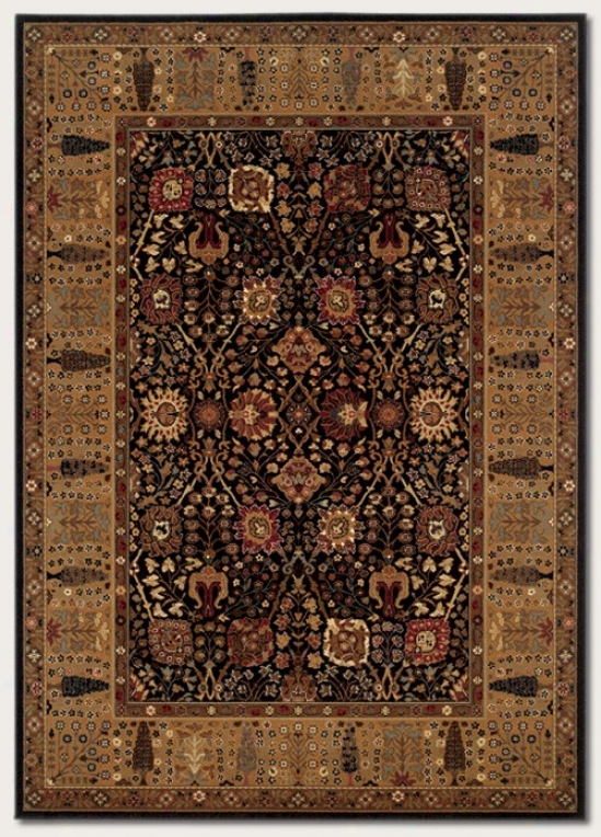 6'6" X 9'10" Area Rug Classic Persian Pattern In Black