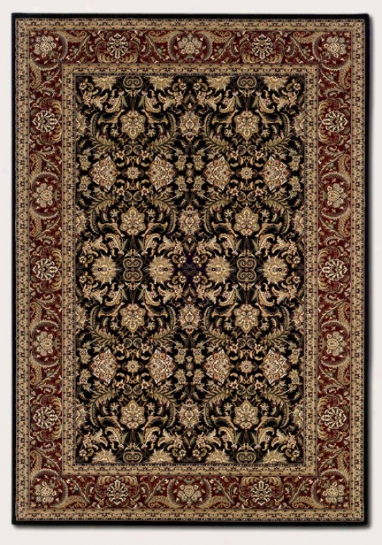 6'6&quot X 9'6&quot Area Rug Classic Persian Pattern In Black And Burgundy