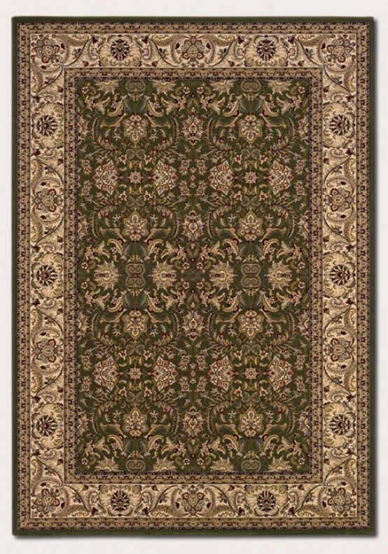 6'6&quot X 9'6&quot Area RugC lassic Persian Pattern In Deep Sage