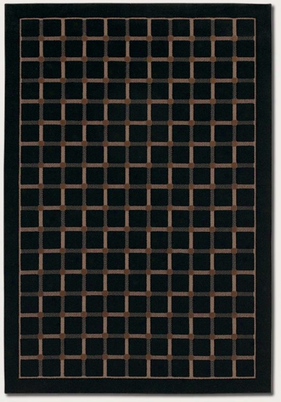 6'6&quot X 9'6&quoott Area Rug Grid Pattern In Black Color