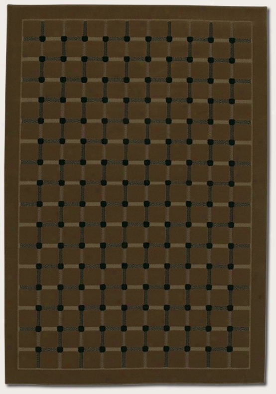 6'6&quot X 9'6&quot Area Rug Grid Pattern In Coffee Color