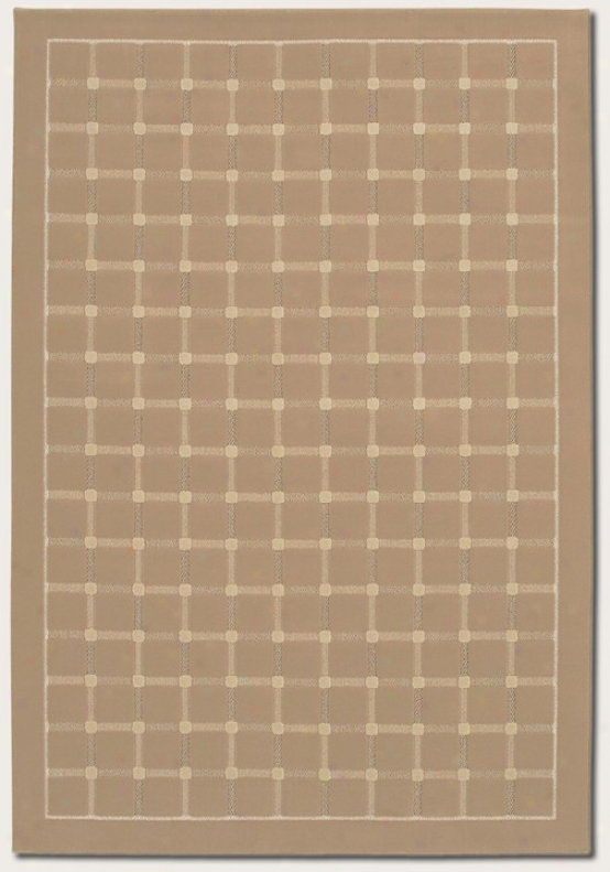 6'6&quot X 9'6&quot Area Rug Grid Pattern In Sahara Tan Color