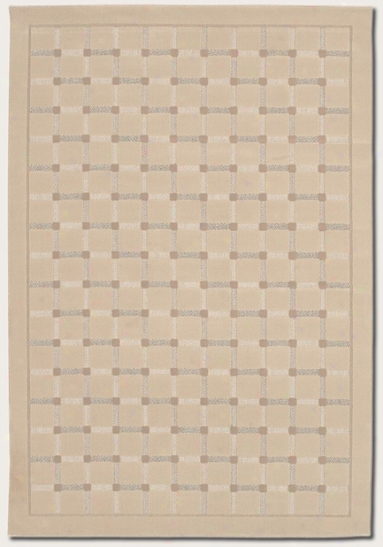 6'6&quot X 9'6&quot Area Rug Grid Pattern In Sand Color