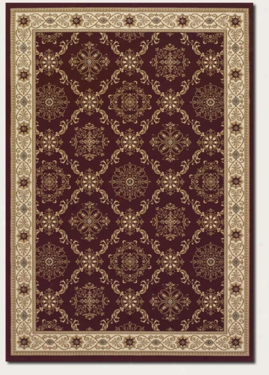 6'6" X 9'6" Area Rug Persian Diamond Pattern In Persian Red