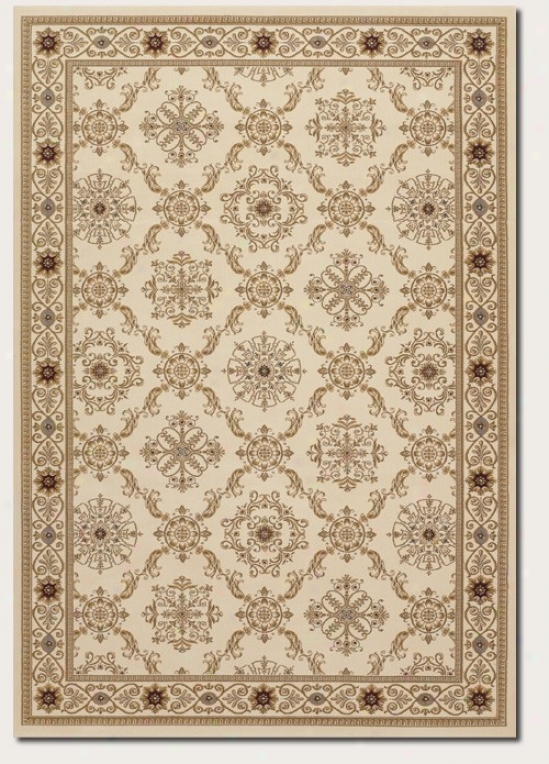 6'6&quot X 9'6&quot Area Rug Persian Diamond Pattern In Ivory