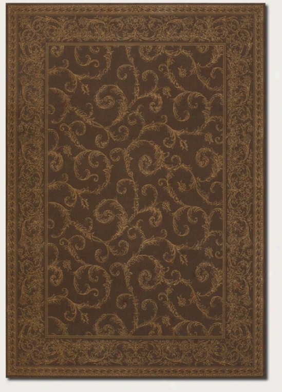6'6&quot X 9'6&quot Area Rug Traditional Scroll Pattern In Cocoa